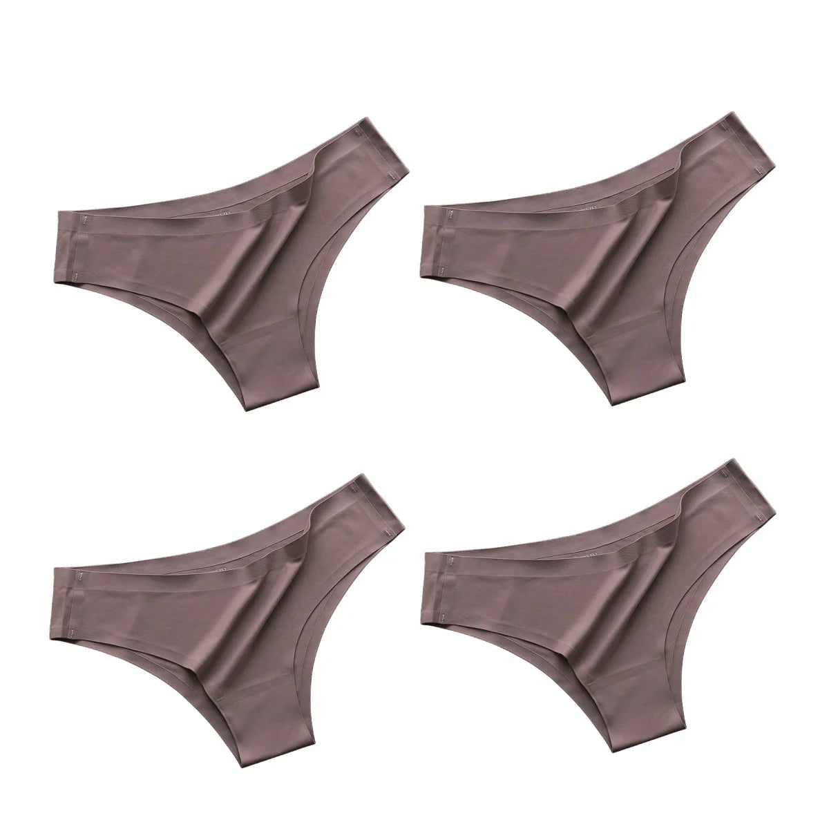 4PCS/Set Seamless Panties Women Sexy Underwear Ice Silk Underpants Low Waist G-string Female Soft Solid Ultra-thin Briefs